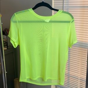 Sheer neon mesh top